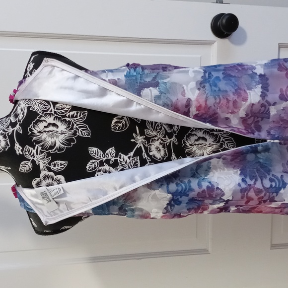 💜Badgley Mischka Belle💜 - Floral A-Line Sleeveless Olga Dress - Picture 8 of 13